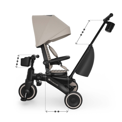 Сгъваема триколка със сенник KinderKraft JAZZ 3 бежова