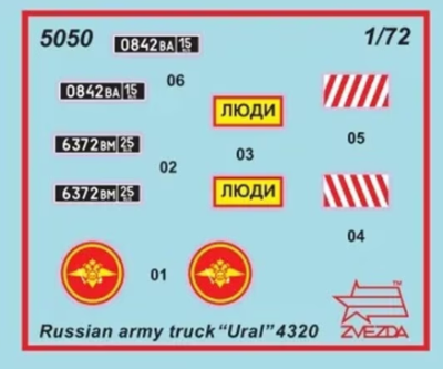 Руски военен камион Ural-4320 ZVEZDA ZVE5050