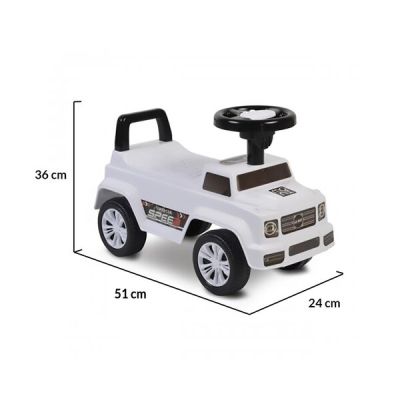 Детска кола за яздене и бутане Speed бяла 