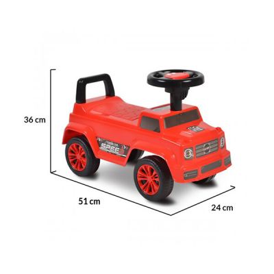 Детска кола за яздене и бутане Speed червена 