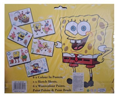 Комплект постери за оцветяване Спонч Боб