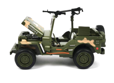 Метален военен джип с Картечница от Втората световна 