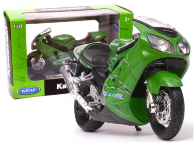 Колекционерски мотор Kawasaki Ninja ZX-12R Welly 1:18 