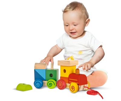 Дървено влакче низанка Eichhorn 100003453