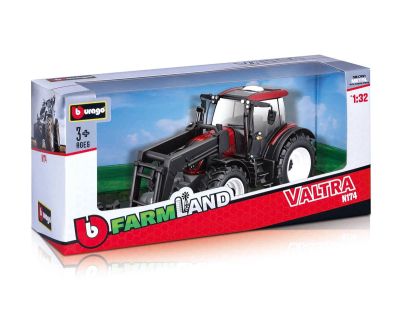Метален трактор с челен товарач Valtra N174 Burago