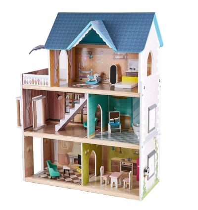 Дървена къща за кукли с LED светлина Hape H841432