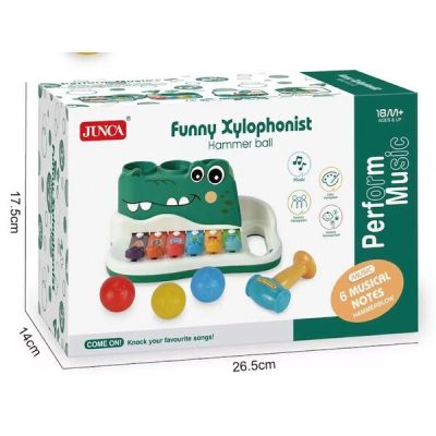 Бебешки ксилофон с топчета Крокодил RJ6807A