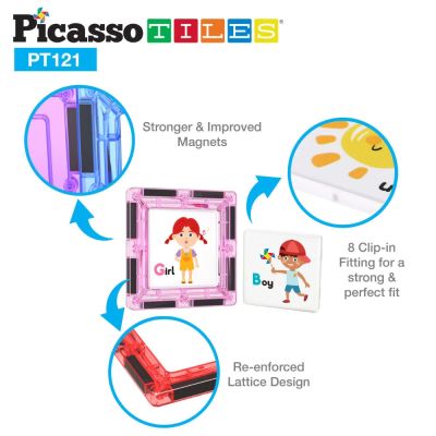 Магнитен конструктор с основа на колела и 2 Фигури Picasso Steam PT121