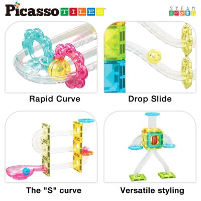 Магнитен конструктор Писта за топчета Travel Picasso Steam PTMG60