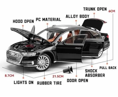Метален автомобил Audi A8 Long Quattro 1/24 сив