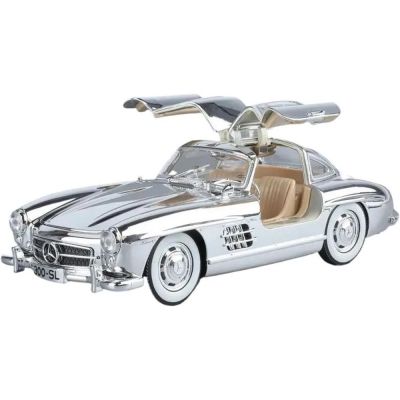 Метален автомобил Mercedes Benz 300SL 1/24 хром