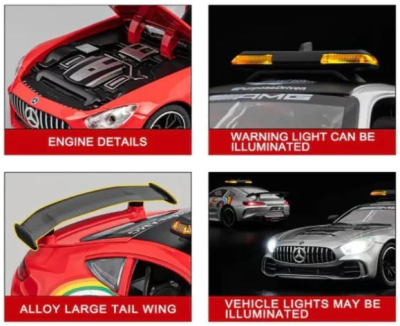 Метален автомобил Mercedes Benz AMG GT Safety Car Formula 1 1/24 red