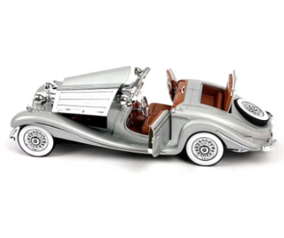 Метален автомобил Mercedes Benz 500K 1/24 сребрист