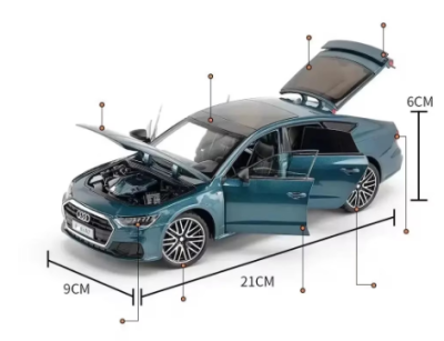 Метален автомобил Audi A7 1/24 grey