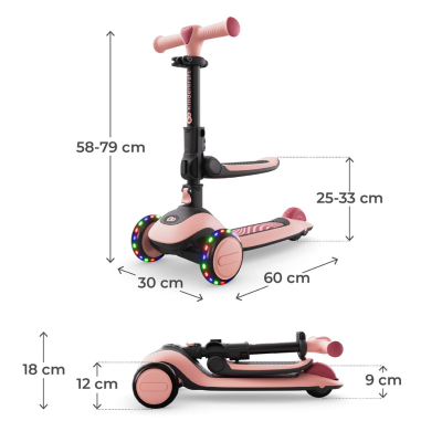 Тротинетка със седалка KinderKraft Halley 2 ROSE PINK