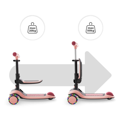 Тротинетка със седалка KinderKraft Halley 2 ROSE PINK