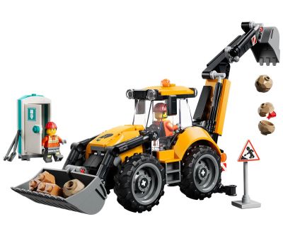 Конструктор багер товарач със задна лопата LEGO City 60480 