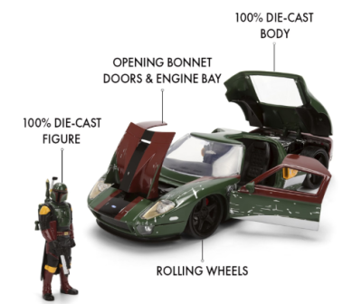 Метален автомобил Ford GT Star Wars Boba Fett 1:24 Jada 69093