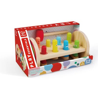 Дървена играчка с чукче Чудовища Hape H0529