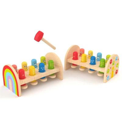 Дървена играчка с чукче Чудовища Hape H0529