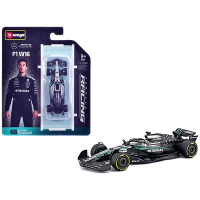 Метална кола Mercedes AMG Petronas #63 Джордж Ръсел Формула 1 Bburago 1:64 