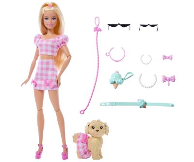 Кукла Barbie с розов тоалет и куче домашен любимец Mattel JFP36 