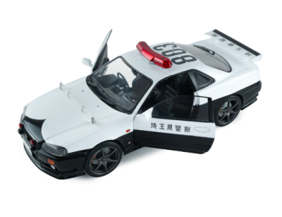 Метален автомобил Nissan Skyline GT-R Japanese Police 1:18 SOLIDO 1804317