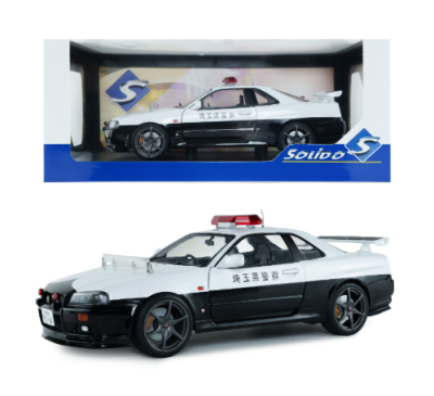Метален автомобил Nissan Skyline GT-R Japanese Police 1:18 SOLIDO 1804317