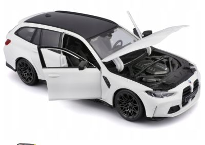 Метална кола BMW M3 Touring 1:24 Burago бял