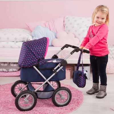 Количка за кукли с чанта Trendy синя BAYER 13054AA 