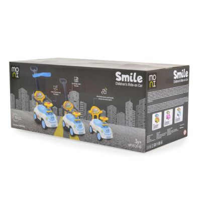 Детска кола за яздене и бутане Smile синя