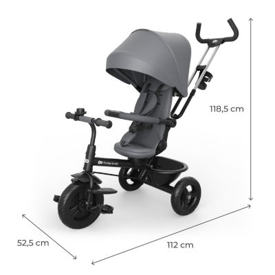 Триколка със сенник KinderKraft ASTON PLUS СИВА