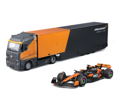 Метален камион автовоз Mercedes Benz McLaren team F1 1/43 Bburago 38401 