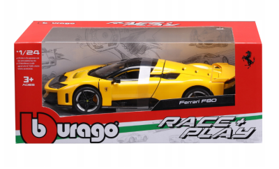 Метална кола Ferrari F80 1:24 Bburago 26034 жълт