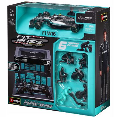 Комплект кола Mercedes AMG W16 #63 с Бокс 1:43 Bburago 38458