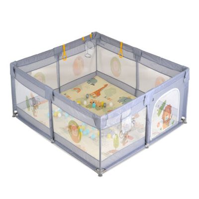 Кошара за игра GameZone 120*120 с аксесоари сив