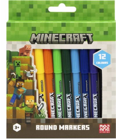 Кръгли флумастери MINECRAFT 12 цвята Astra