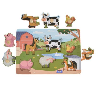Дървен пъзел с домашни животни Farm 3005