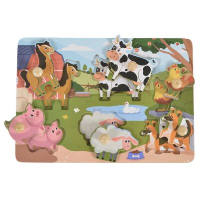 Дървен пъзел с домашни животни Farm 3005