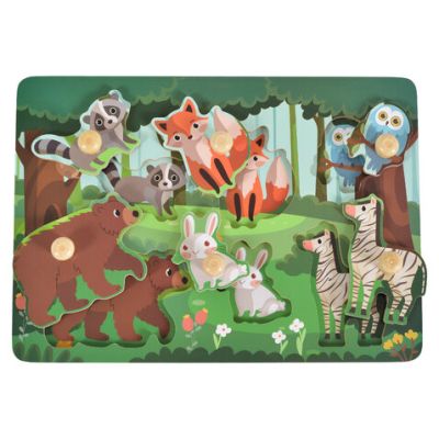 Дървен пъзел с диви животни Wild animals 3006