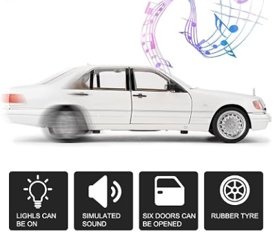 Метален автомобил Mercedes S Class 320 W140 1/24 черен