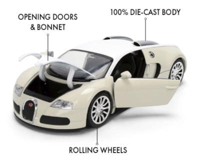Метален автомобил Bugatti Veyron Fast & Furious 1:24 Jada 9336476314R00