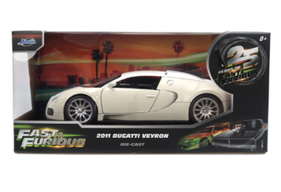 Метален автомобил Bugatti Veyron Fast & Furious 1:24 Jada 9336476314R00