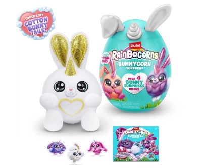 Мини пухкави зайчета бели ушички Zuru Rainbocorns Bunnycorn 