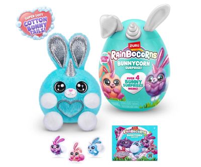 Мини пухкави зайчета бели ушички Zuru Rainbocorns Bunnycorn 