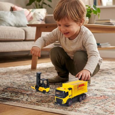 Куриерски камион DHL с мотокар Heavy Loader Dickie 203744027