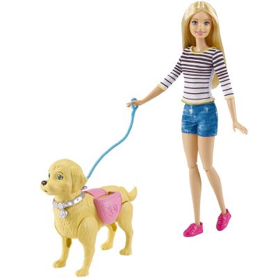 BARBIE Кукла с кученце на каишка