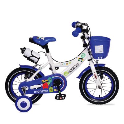 Детски велосипед със спомагателни колела 12" Monster 1281 син