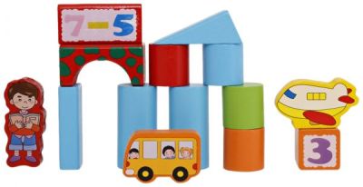 Детска дървена играчка сортер с блокчета за редене