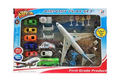 Детски комплект Летище с колички и самолет